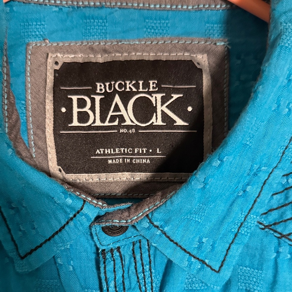 Buckle Black Label Men's Vibrant Teal Shirt - Picture 2 of 7